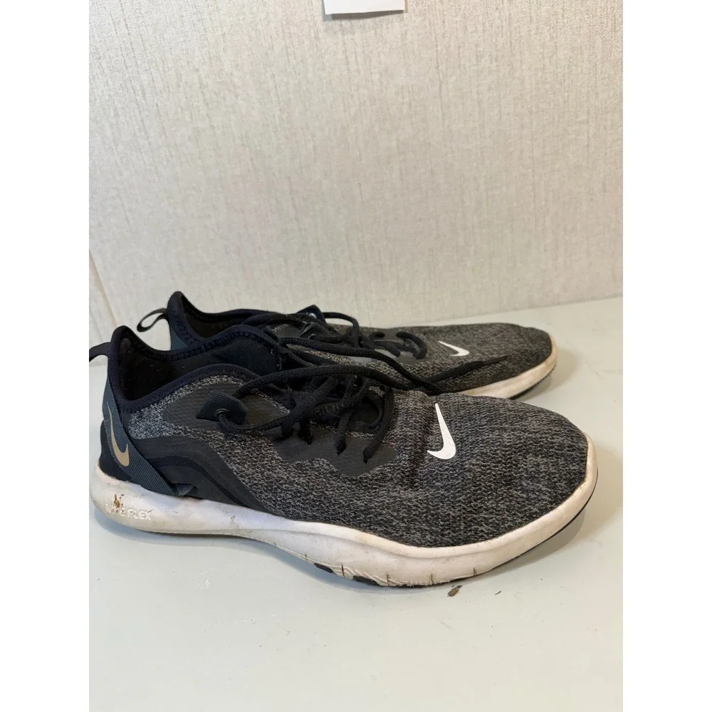 Nike Flex TR9 Running Shoe Womens‎ 12 Black Gray Blue Training Sneaker